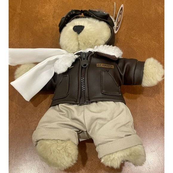 Starbucks Coffee 2004 Bearista Bear Plush 32nd Edition Aviator Pilot With Tags - Picture 1 of 8